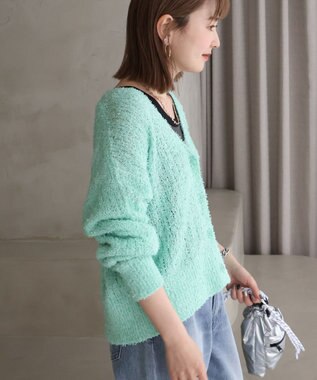 AMERICAN HOLIC テープヤーンカーディガン Mint