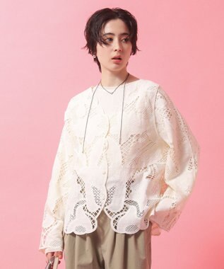 Green Parks レースカーディガン Ivory