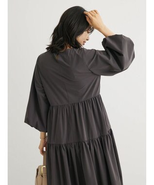 Green Parks ・ＥＬＥＮＣＡＲＥ　ＤＵＥ　ドロストティアードワンピース Charcoal Gray