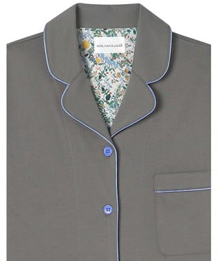 une nana cool 【綿100%】なめらかハイゲージ天竺パジャマ MADE WITH LIBERTY FABRIC チャコールグレー