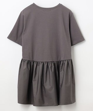 ANY L 【洗濯機可能】ペプラム チュニック丈トップス チャコール