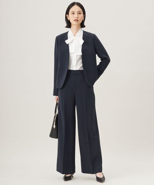 自由区 S 【セットアップ対応】トリアセダブルクロスノーカラー ジャケット ネイビー