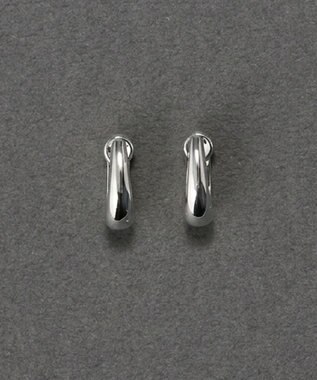 Phoebe 〈金属アレルギー対応〉スキニードロップフープワンタッチピアス　シルバー/ニッケルフリー シルバー