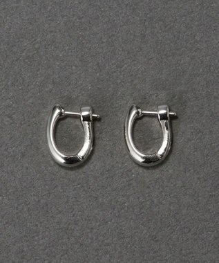 Phoebe 〈金属アレルギー対応〉スキニードロップフープワンタッチピアス　シルバー/ニッケルフリー シルバー