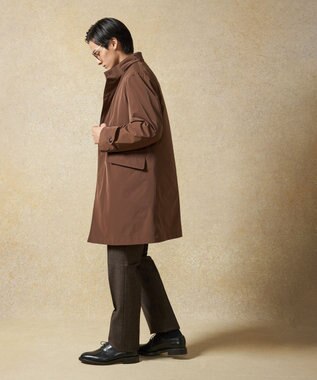 J.PRESS MEN スタンドカラーコート / デタッチャブルフード ブラウン系