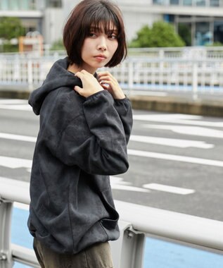 WEGO 【ユニセックス着用ITEM】スノーダイグラフィックビッグパーカー ブラック