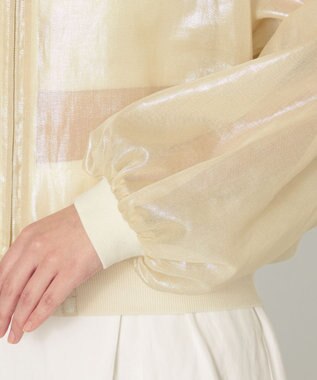 NAVE 【Nave・シアー素材】ラメボイル ブルゾン アイボリー系