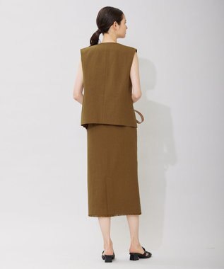 ICB コットンリネンキャンバス ジレ キャメル系