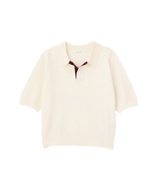 AMERICAN HOLIC 襟付き配色ニット Ivory