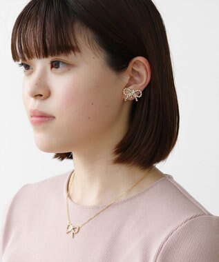 TOCCA GLITTER RIBBIN NECKLACE ネックレス ゴールド×クリア系