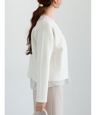 Te chichi ミラノリブポケットクルーカーディガン オフホワイト