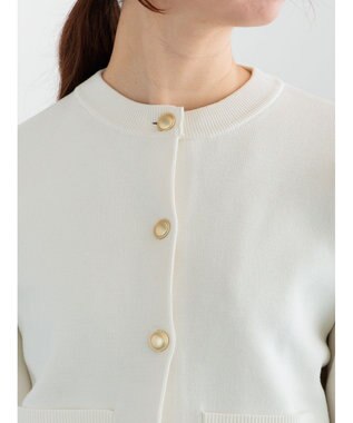 Te chichi ミラノリブポケットクルーカーディガン オフホワイト