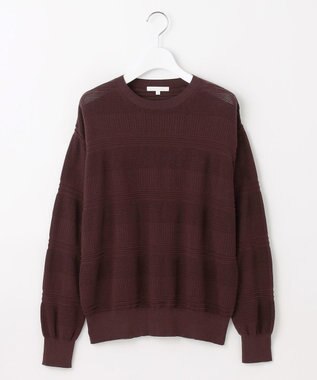 自由区 L ファインコットンウール ニット ボルドー