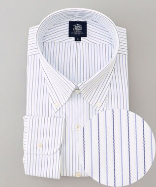 J.PRESS MEN 【KING SIZE】【PREMIUM PLEATS / 形態安定】スーピマコットンオルタネートストライプ  シャツ/B.D.