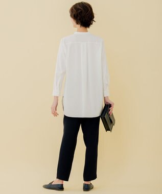 自由区 【XSサイズ~/洗える】ストレッチシャーティング ブザムシャツ ホワイト系1