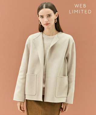 BEIGE， 【WEB限定】PAYSON / ウールリバーノーカラーショートコート