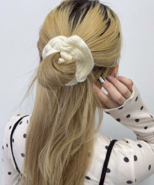 WEGO Lニットシュシュ ホワイトアイボリー