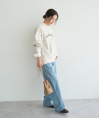 YECCA VECCA 起毛ロゴプルオーバー Ivory