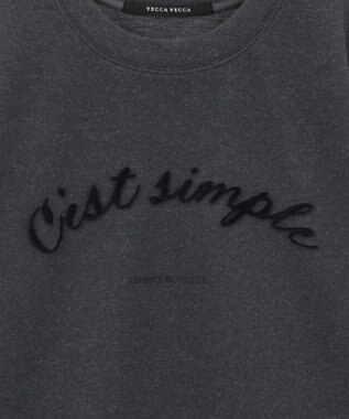 YECCA VECCA 起毛ロゴプルオーバー Charcoal Gray