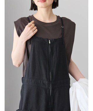 AMERICAN HOLIC リネンブレンドサロペットパンツ Black