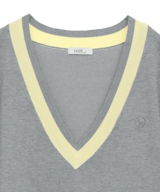 earth music&ecology チルデンライクベスト Gray Mixture