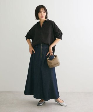 Green Parks フロントＺＩＰデニムスカート One Wash