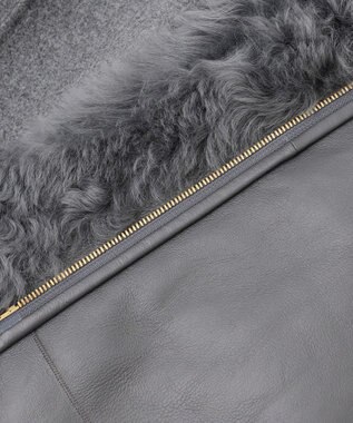 BEIGE， DANDEL / ミドル丈ムートンコート Md Gray