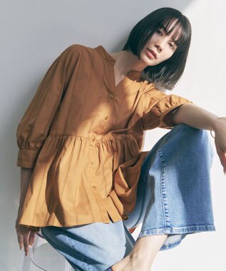 ペプラム ギャザーブラウス