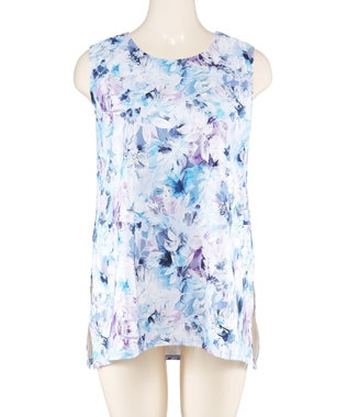 San-ai Resort（三愛水着楽園） 【水陸両用】　プリントカップ付きトップス　M・L　【Reir（レイール）】 ブルー