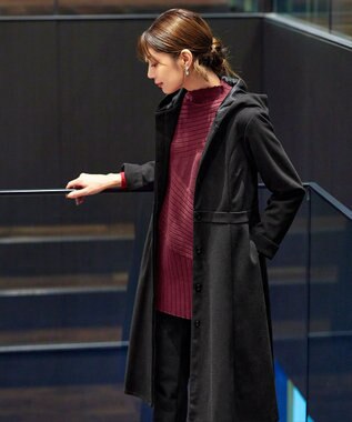 Tiaclasse 【新色追加・洗える】ランダムリブ編みドルマンニットチュニック ボルドー