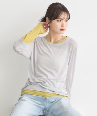 earth music&ecology レイヤードシアープルオーバー Light Gray