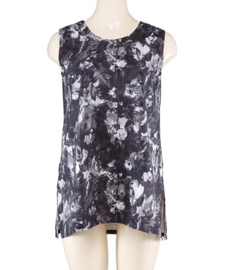 San-ai Resort（三愛水着楽園） 【水陸両用】　プリントカップ付きトップス　M・L　【Reir（レイール）】 ブラック