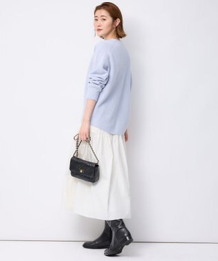 23区 S 【洗える】ウールカシミヤ Vネック ニット スカイブルー系