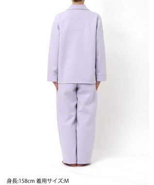 une nana cool 【綿混】ハイゲージダブルエアー 長袖開襟パジャマ MADE WITH LIBERTY FABRIC パープル