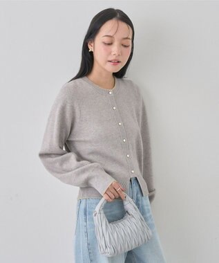 earth music&ecology ラメジャカードカーディガン Light Gray