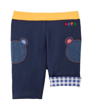 MIKI HOUSE HOT BISCUITS 【80-120cm】折り返しチェック 6分丈パンツ