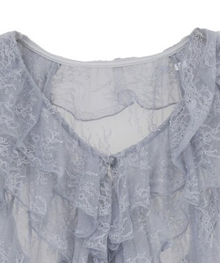 earth music&ecology ＳＥＴ２点ラッフルレースブラウス＋キャミソール Grayish Blue