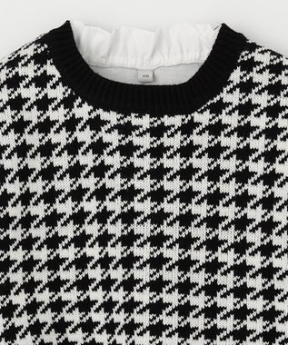 ANY KIDS ニットベストレイヤードチュニック 千鳥ジャガード×エクリュ