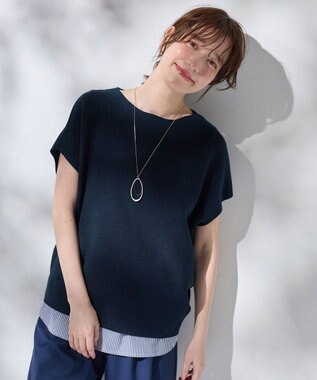 【新色追加/14色展開/洗濯機可/UVカット】アクリルガーターフレンチスリーブニット