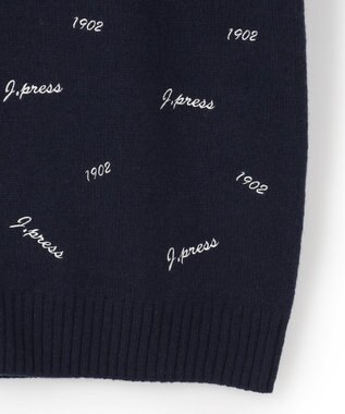 J.PRESS MEN エンブロイダリー クルーネックニット ネイビー系