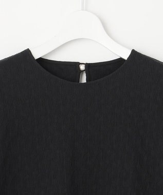 UNFILO 【洗える/シワになりにくい】フクレジャガードブラウス ブラック