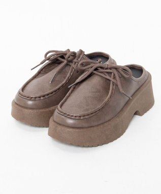 WEGO レースアップデザインサボ ブラウン
