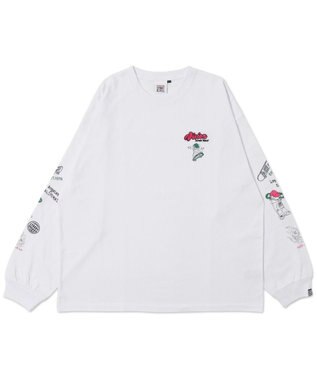 WEGO 【ユニセックス着用ITEM】別注VISIONグラフィックスリーブプリントT（LS） ホワイト