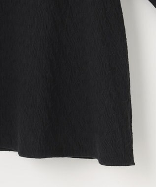 UNFILO 【洗える/シワになりにくい】フクレジャガードブラウス ブラック