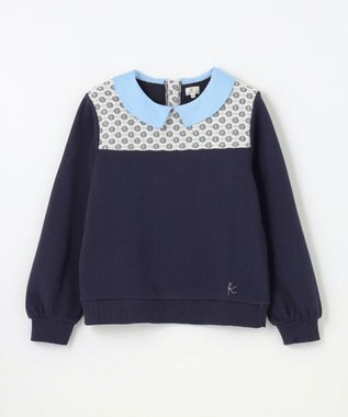 組曲 KIDS 【150-160㎝】レース トレーナー ネイビー系