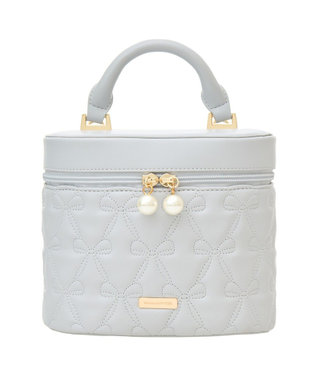 Maison de FLEUR EC限定リボンキルティングキューブバッグ Grayish Blue