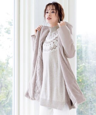 Tiaclasse スエードボンディグフード付きコート ピンク