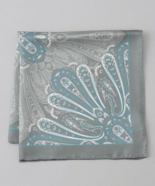 GOTAIRIKU 日本製【シルク100％】オリジナル柄チーフ_ペイズリー グレー系4