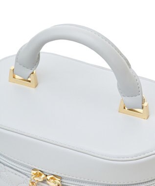 Maison de FLEUR EC限定リボンキルティングキューブバッグ Grayish Blue