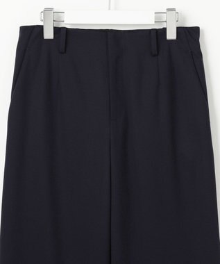 J.PRESS LADIES S 【セットアップ対応・洗える・抗菌防臭】T/Cポンチ セミワイド パンツ ネイビー系